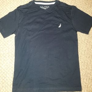 Boys Nautica v-neck t-shirt navy blue size M 10/12 NWT